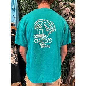 vtg 90s CHICO'S BAIL BONDS shirt large // teal jail fun funny usa made baggy art